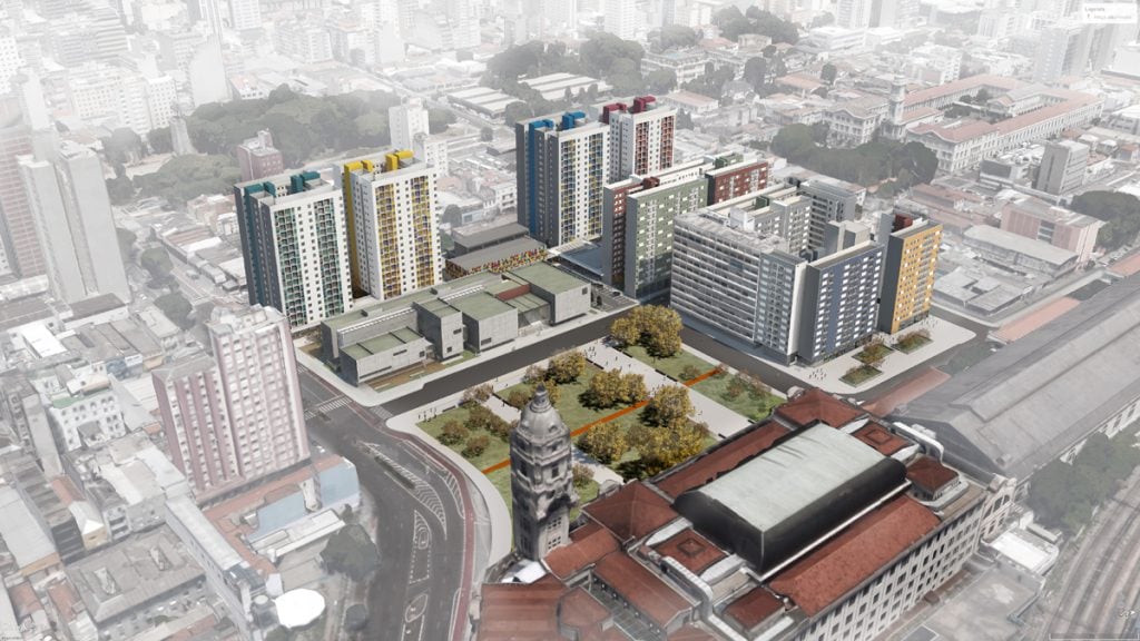 Renderização do projeto do Complexo Júlio Prestes, na região da Luz, em São Paulo
